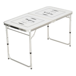 Elegant Personalized Wedding Custom Modern Gift Beer Pong Table