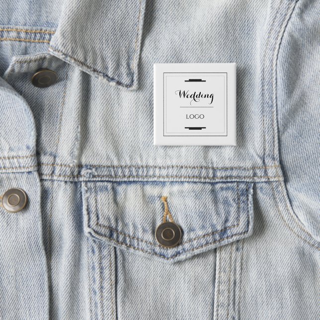 Elegant Personalized Wedding  Custom Modern Gift Button (In Situ)
