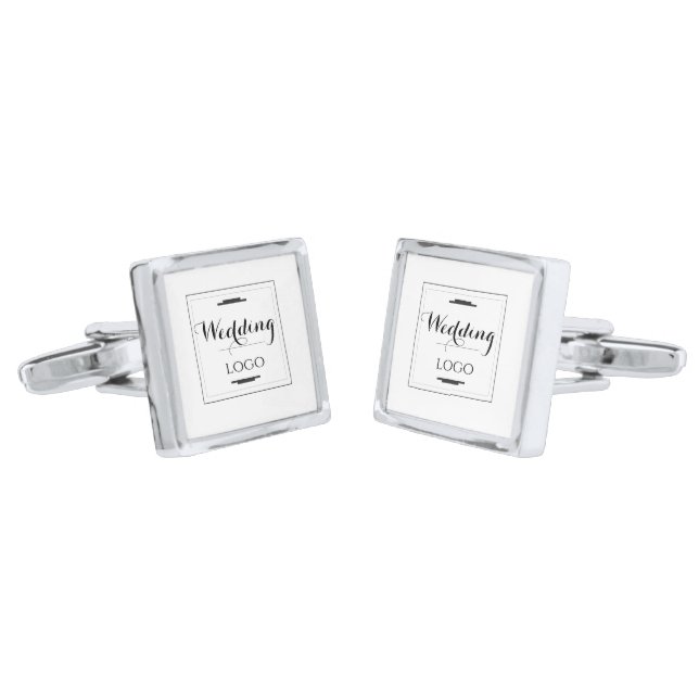 Elegant Personalized Wedding  Custom Modern Gift Cufflinks (Angled)