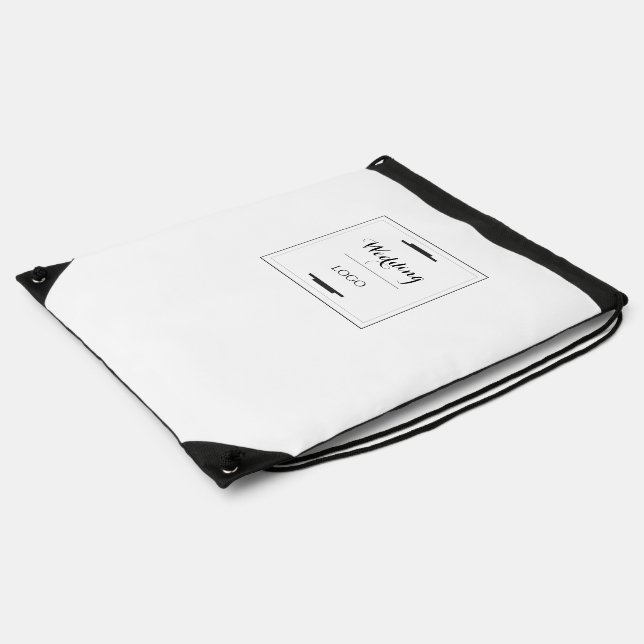 Elegant Personalized Wedding  Custom Modern Gift Drawstring Bag (Side)
