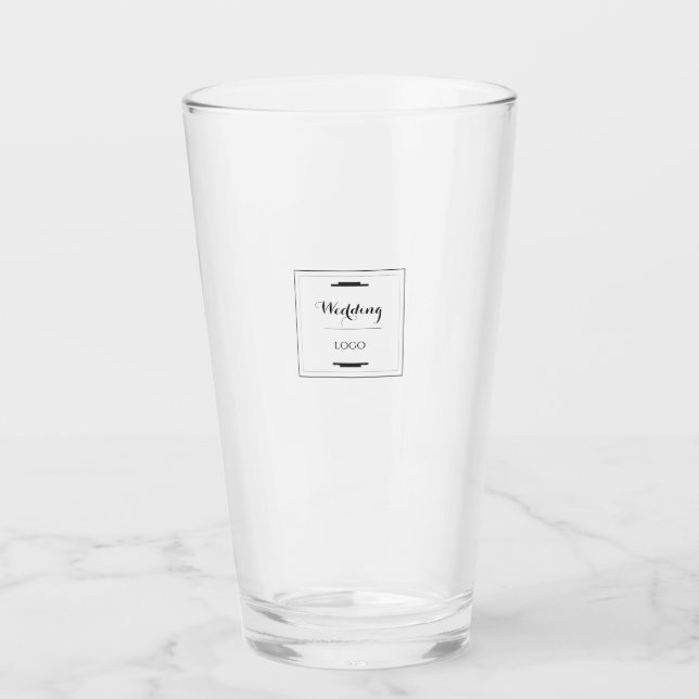 Elegant Personalized Wedding  Custom Modern Gift Glass (Front)