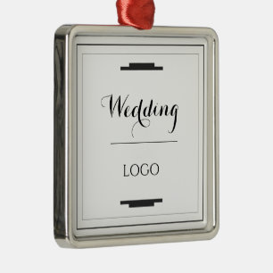Elegant Personalized Wedding Custom Modern Gift Metal Ornament