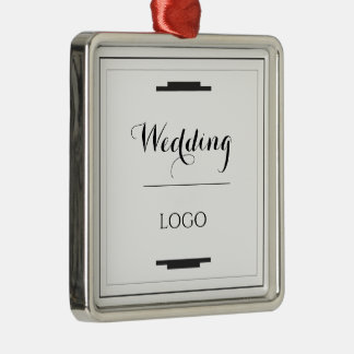 Elegant Personalized Wedding Custom Modern Gift Metal Ornament