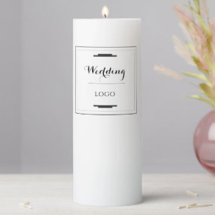 Elegant Personalized Wedding Custom Modern Gift Pillar Candle