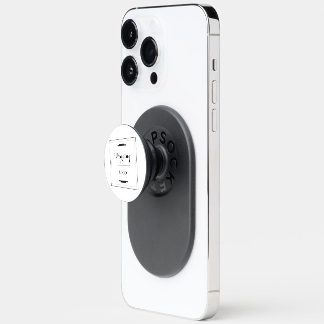 Elegant Personalized Wedding  Custom Modern Gift PopSocket (Open)