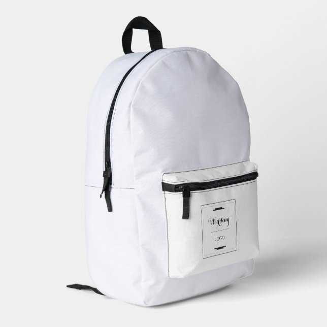 Elegant Personalized Wedding  Custom Modern Gift Printed Backpack (Back Corner Left)