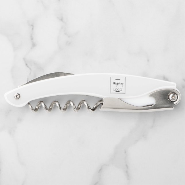 Elegant Personalized Wedding  Custom Modern Gift Waiter's Corkscrew (Back)