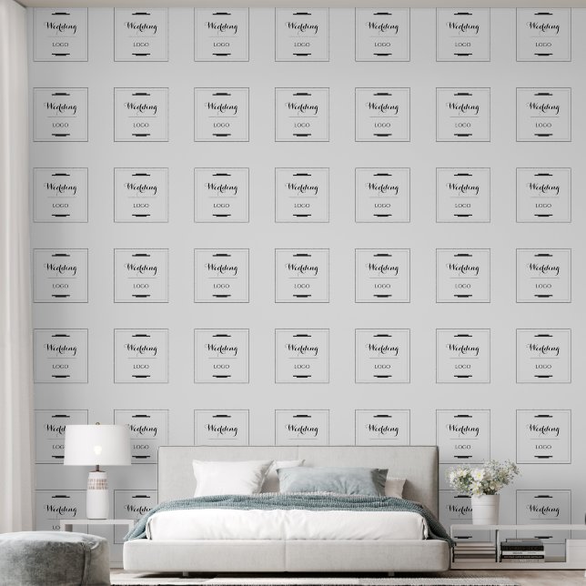 Elegant Personalized Wedding  Custom Modern Gift Wallpaper (Bedroom)