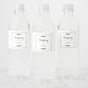 Elegant Personalized Wedding Custom Modern Gift Water Bottle Label