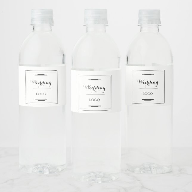 Elegant Personalized Wedding  Custom Modern Gift Water Bottle Label (Bottles)