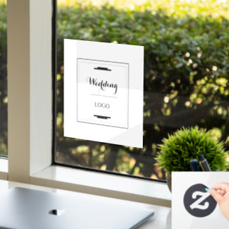 Elegant Personalized Wedding Custom Modern Gift Window Cling