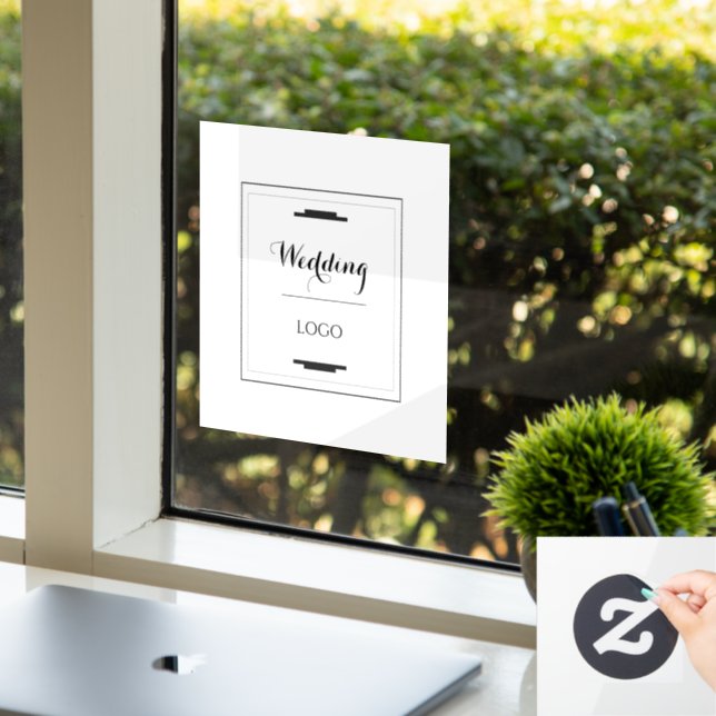 Elegant Personalized Wedding  Custom Modern Gift Window Cling (Office)