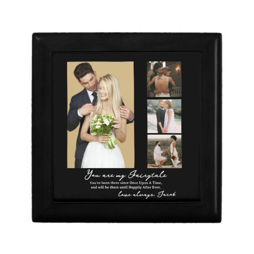Elegant Personalized Wedding Day Photo Collage  Gift Box