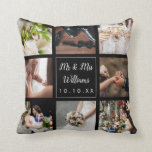 Elegant Personalized Wedding Day Photo Collage Throw Pillow<br><div class="desc">Personalize with your eight favourite wedding photos,  name and special date to create a unique photo collage,  memory and gift. A lovely keepsake to treasure! You can customize the background to your favourite color. Designed by Thisisnotme©</div>