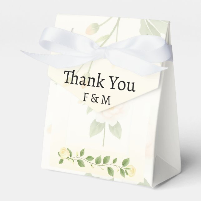 Elegant Personalized Wedding Favor Box (Front Side)