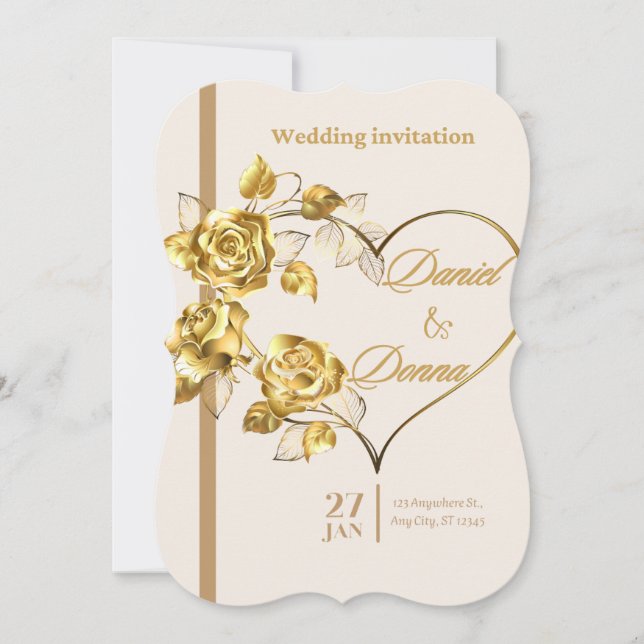 Elegant Personalized Wedding Invitation (Front)