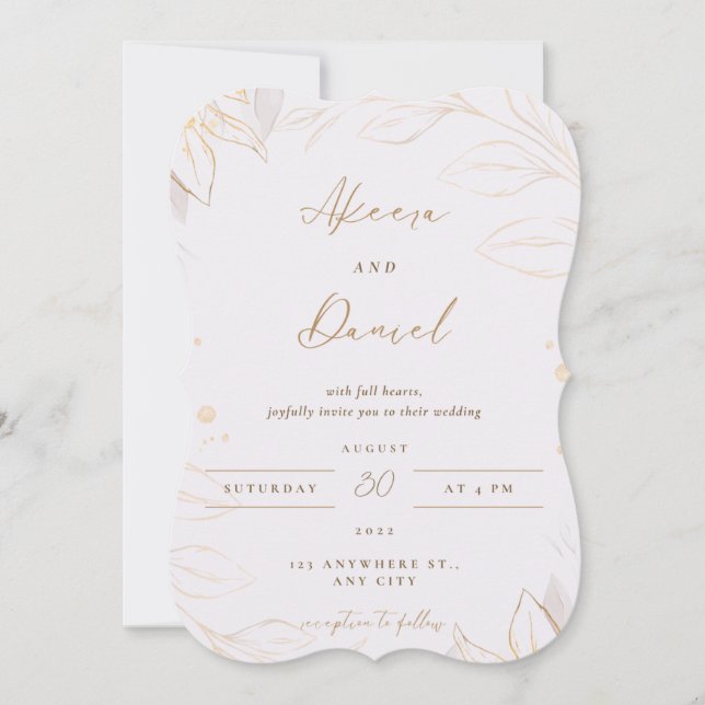 Elegant Personalized Wedding Invitation (Front)