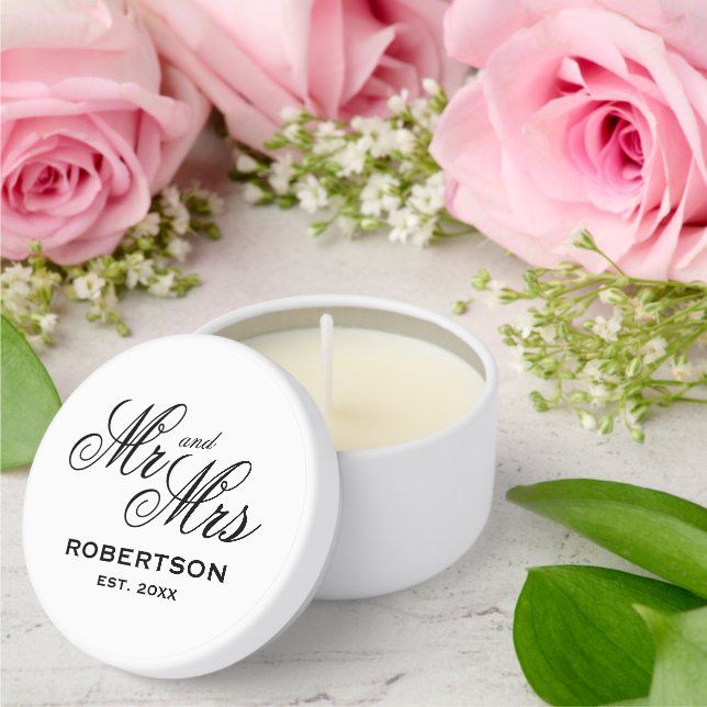 Elegant personalized wedding party mini candle favors (Insitu (Wedding))