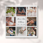 Elegant Personalized Wedding Photo Collage Faux Canvas Print<br><div class="desc">Personalize with your eight favorite wedding day photos,  name and special date to create a unique photo collage,  memory and gift. Designed by Thisisnotme©</div>