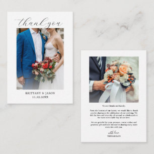 Elegant Personalized Wedding Photo Thank You Card