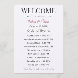Elegant Personalized Wedding Program