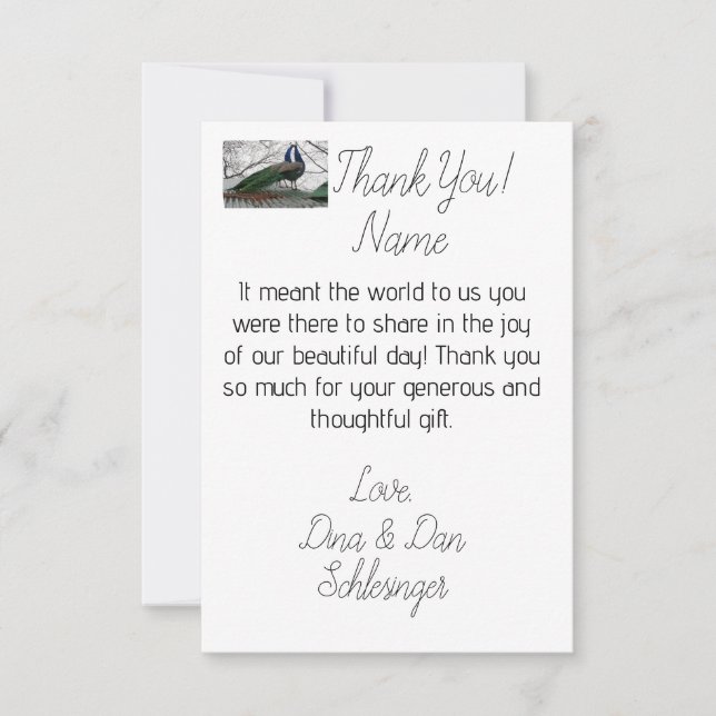 Elegant Personalized Wedding Thank You Cards (Front)