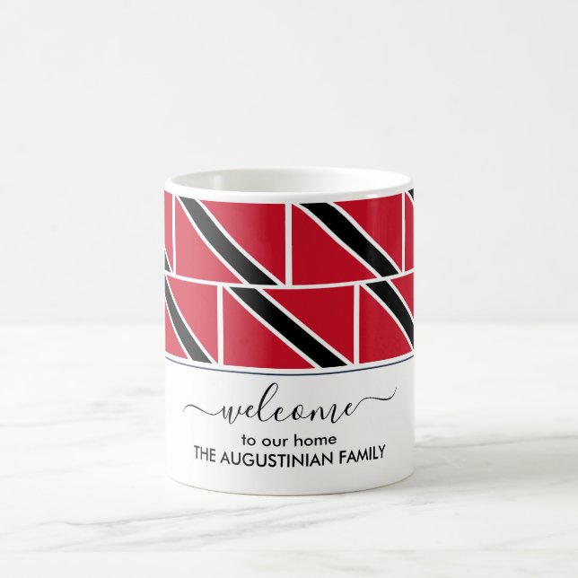Elegant Personalized Welcome TRINIDAD FLAG Coffee Mug (Center)