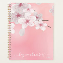 Elegant Personalized White Blossoms On Pink Modern