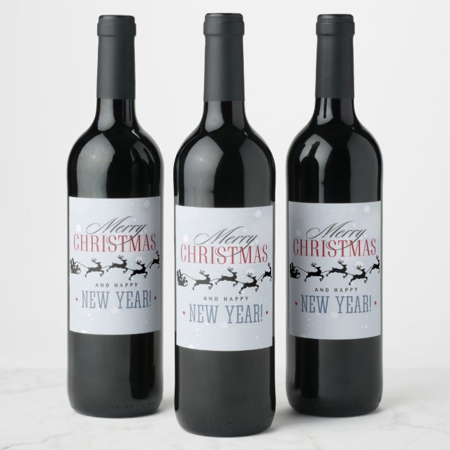 Elegant Personalized Wine Bottles for Holiday Gift Wine Label (Bottles)
