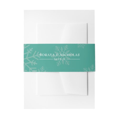 Elegant Personalized Winter Wedding Invitation Belly Band