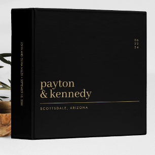 Elegant Personalized With Name Wedding Reception 3 Ring Binder