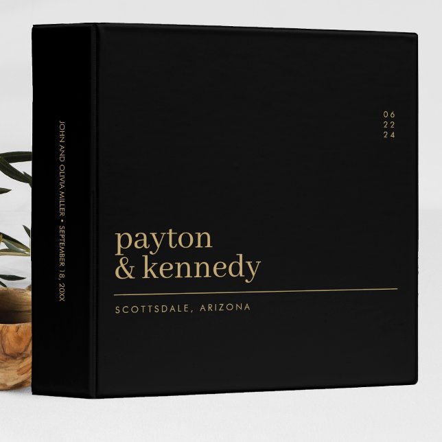 Elegant Personalized With Name Wedding Reception 3 Ring Binder (Creator Uploaded)