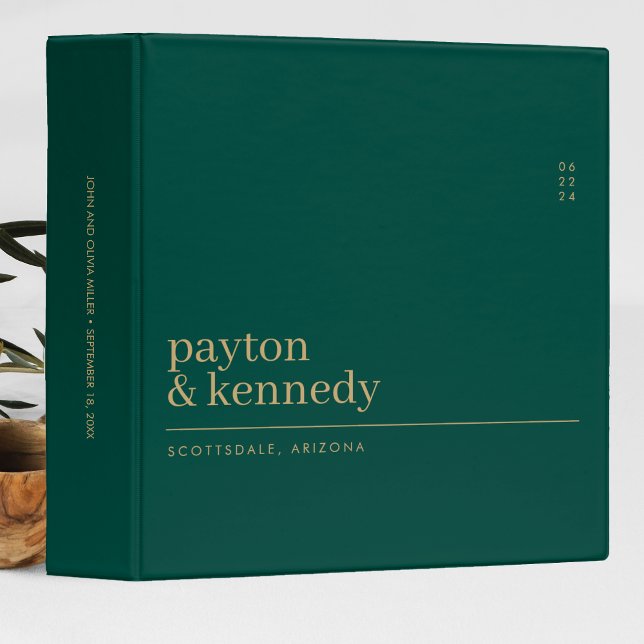 Elegant Personalized With Name Wedding Reception 3 Ring Binder (Creator Uploaded)