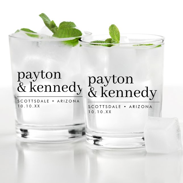 Elegant Personalized With Name Wedding Reception Whiskey Glass (Creator Uploaded)