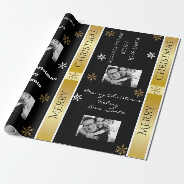 Elegant Personalized With Pic Wrapping Paper (Unrolled)