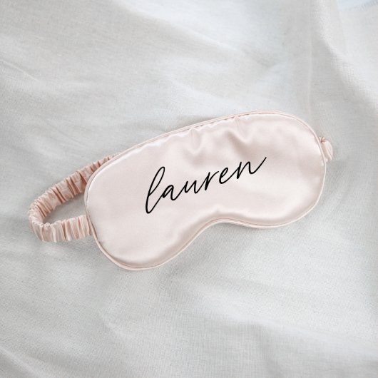 Elegant Person's Name Satin Sleep Mask (Front)