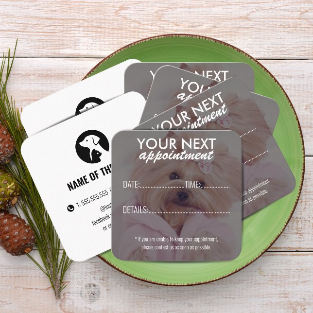Elegant Pet Care Appointment Card with Logo (Elegant Pet Care Appointment Card with Logo)