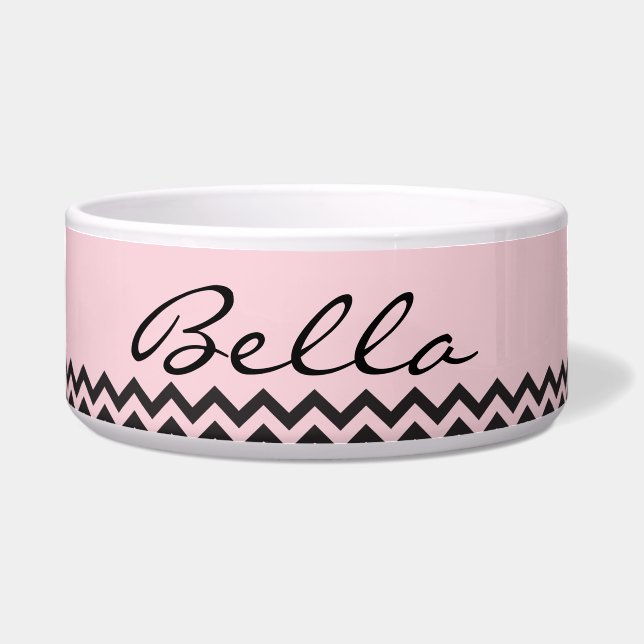 Elegant Pet Dish, Customizable name & Color Bowl (Front)