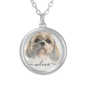 Elegant Pet Dog Photo Custom Silver Plated Necklace
