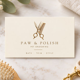Elegant Pet Groomer Business Card