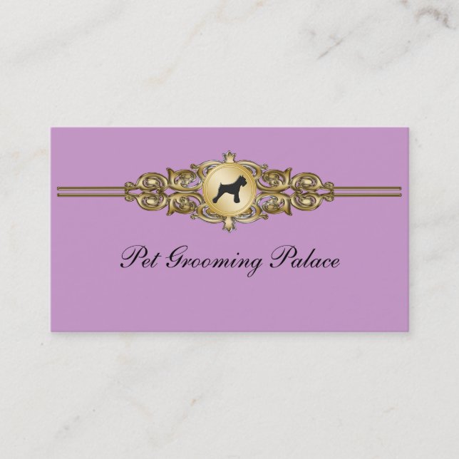 Elegant Pet Grooming Business Cards (Front)