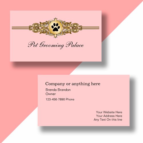 Elegant Pet Grooming Business Cards