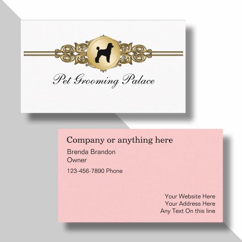 Elegant Pet Grooming Business Cards
