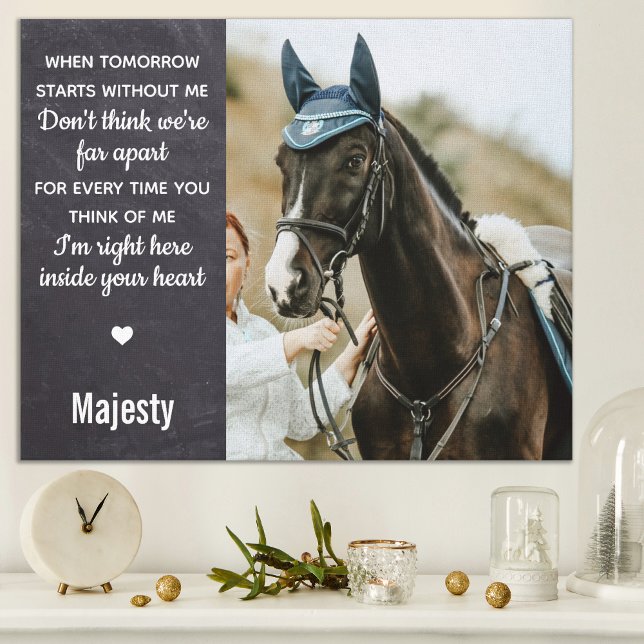 Elegant Pet Memorial Custom Remembrance Photo Canvas Print (Creator Uploaded)