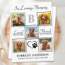 Elegant Pet Memorial Personalized 5 Photo Collage Thank You Card