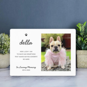 Elegant Pet Memorial Photo Keepsake Plaque