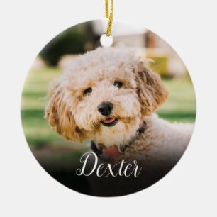 Elegant Pet Photo Cat Dog Memorial Ceramic Ornament