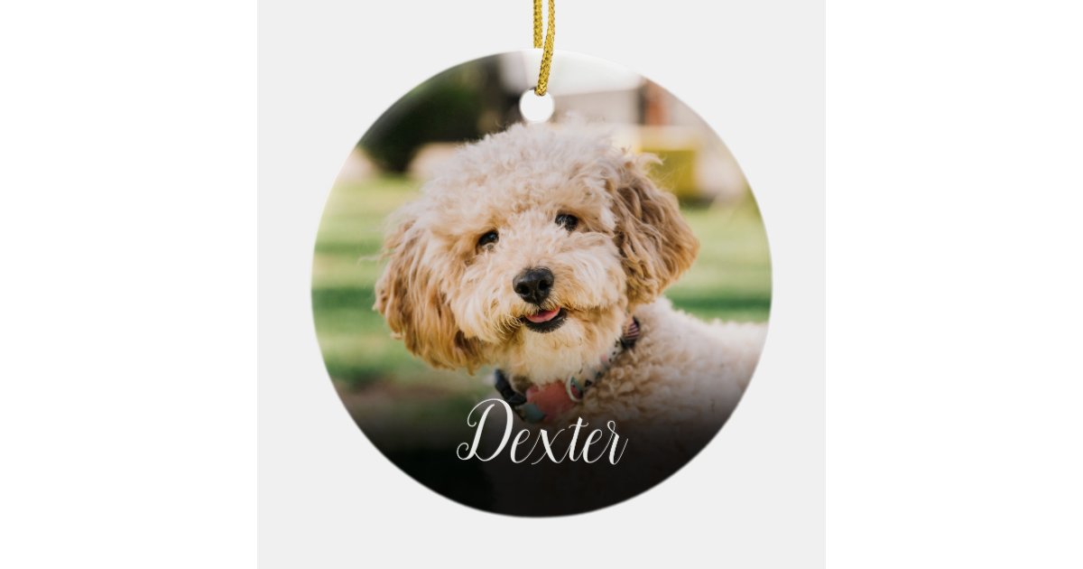Elegant Pet Photo Cat Dog Memorial Ceramic Ornament | Zazzle