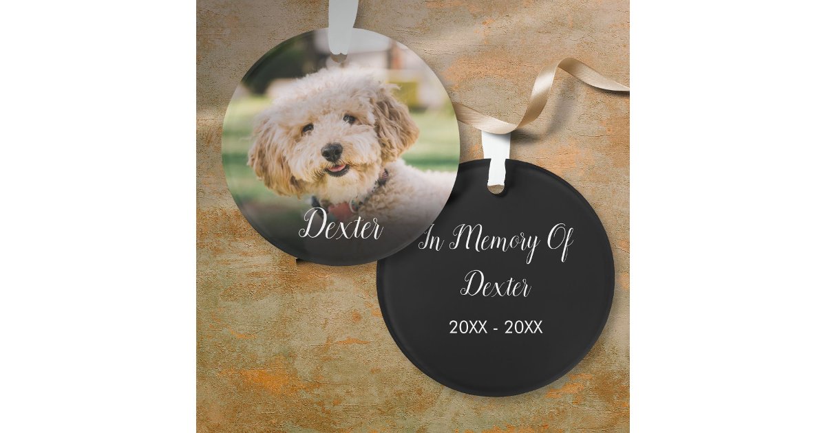 Elegant Pet Photo Memorial Ornament | Zazzle