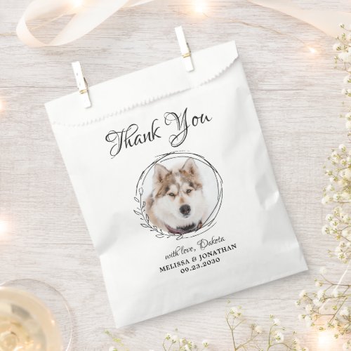 Elegant Pet Photo Thank You Dog Treat Wedding Favo Favor Bag